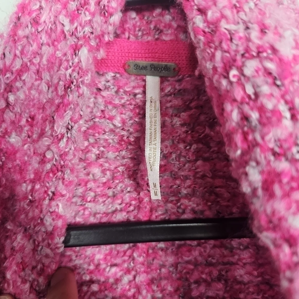 Free People BFF Cardigan in Hot Pink